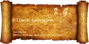 Klimek Georgina névjegykártya